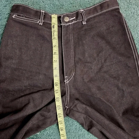 VINTAGE PS Gitano Jeans 14 Black Straight High Rise 44976 Embroidered Stitching - Picture 7 of 12